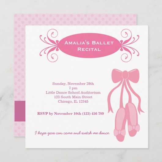 BallettErwägung Einladung (Vorne/Hinten)