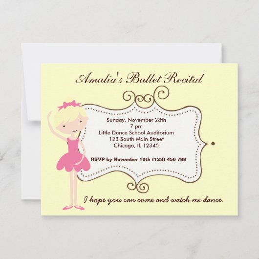 BallettErwägung Einladung (Vorderseite)