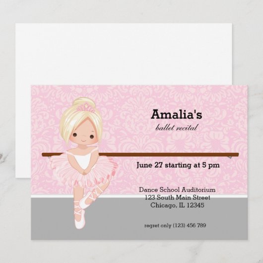 BallettErwägung Einladung (Vorne/Hinten)