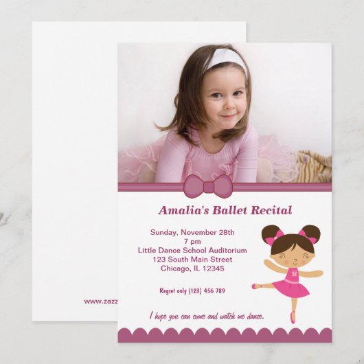 BallettErwägung Einladung (Vorne/Hinten)