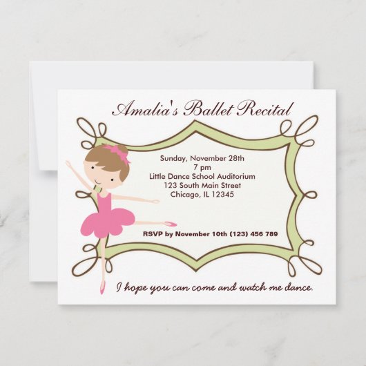 BallettErwägung Einladung (Vorderseite)