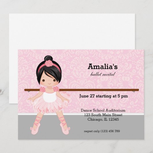 BallettErwägung Einladung (Vorne/Hinten)