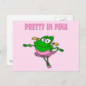 Ballettfrosch Hübsch in Rosa Postkarte (Vorne/Hinten)