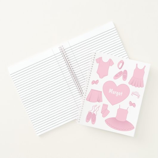 Ballettkleiderei - Weißer Hintergrund Notizblock (Innenseite)