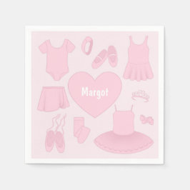Ballettkleidung Papier Napkin - Rosa Hintergrund Serviette