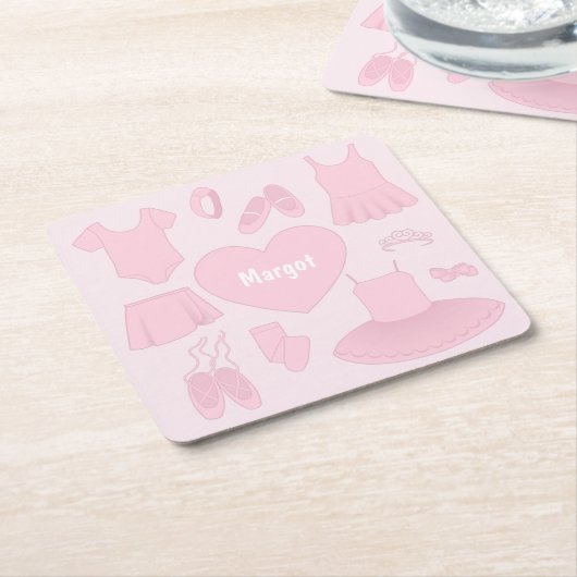 Ballettkleidung Papier Untersetzer - Rosa Hintergr (angewinkelt)