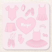 Ballettkleidung Papier Untersetzer - Rosa Hintergr (Vorderseite)