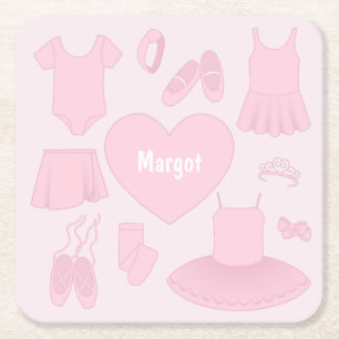 Ballettkleidung Papier Untersetzer - Rosa Hintergr