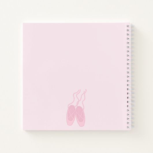 Ballettkleidung Square Notebook - rosa Hintergrund Notizblock (Rückseite)