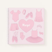 Ballettkleidung Square Notebook - rosa Hintergrund Notizblock (Vorderseite)