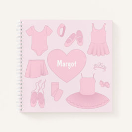 Ballettkleidung Square Notebook - rosa Hintergrund Notizblock