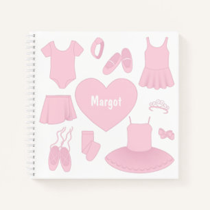 Ballettkleidung Square Notebook - Weißer Hintergr Notizblock