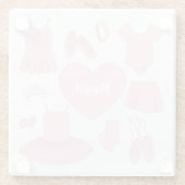 Ballettkleidung Untersetzer aus Glas - Weißer Hint (Rückseite)