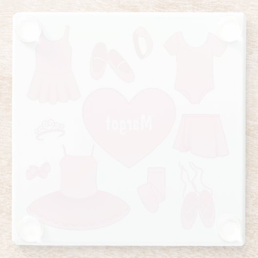 Ballettkleidung Untersetzer aus Glas - Weißer Hint (Rückseite)