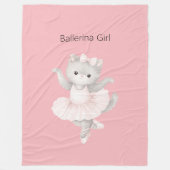 Ballettmädchen Graues Kätzchen Fleecedecke (Vorderseite)