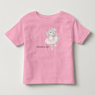 Ballettmädchen Graues Kätzchen Kleinkind T-shirt