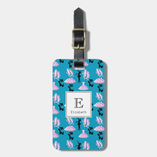 Ballettmuster mit Tanzkleid und Ballerina Gepäckanhänger (Vorderseite vertikal)