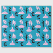 Ballettmuster mit Tanzkleid und Ballerina Geschenkpapier (Flach)