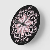 Ballettmuster (pink) runde wanduhr (Winkel)
