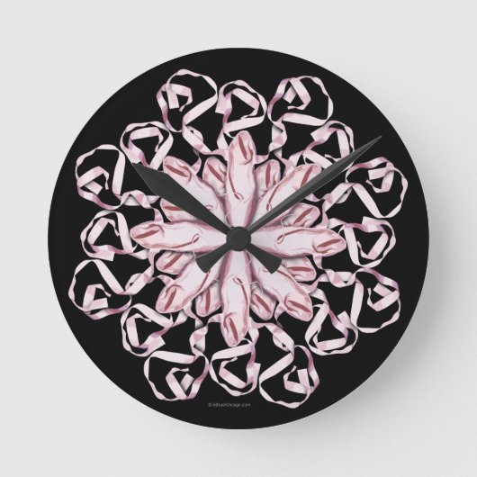 Ballettmuster (pink) runde wanduhr (Vorderseite)