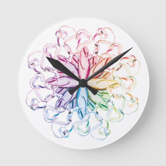 Ballettmuster (spektral) runde wanduhr (Vorderseite)