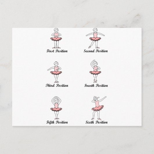 Ballettpositionen Postkarte (Vorderseite)