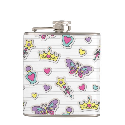 Ballettprinzessinmuster Flachmann (Vorderseite)