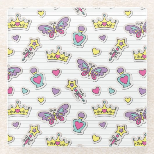 Ballettprinzessinmuster Glasuntersetzer (Vorderseite)