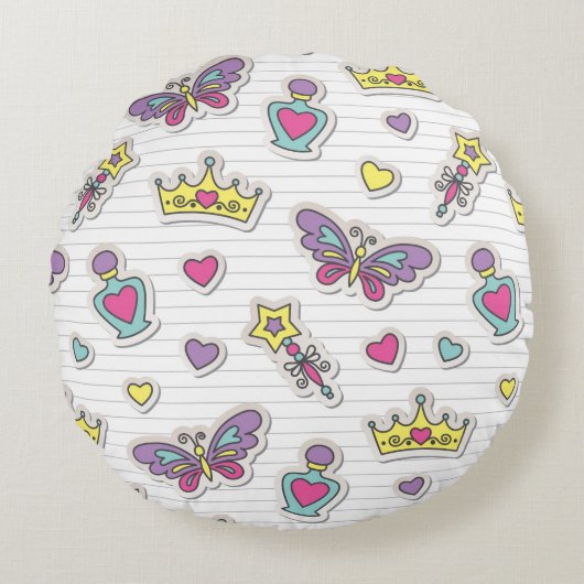 Ballettprinzessinmuster Rundes Kissen (Vorderseite)