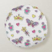 Ballettprinzessinmuster Rundes Kissen (Rückseite)