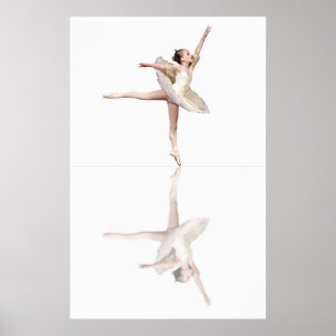 Ballettreflektionen weiß poster