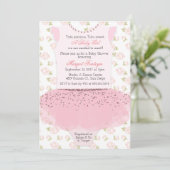 Ballettröckchen-Ballerina-Babyparty-Einladung Einladung (Stehend Vorderseite)