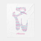 Ballettschuh Rosa und Aqua Fleecedecke (Vorderseite)