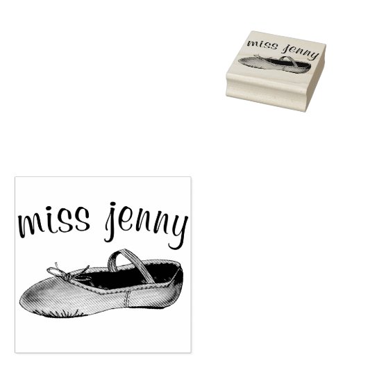 Ballettschuh Tanzlehrer Personalisiert Ballerina Gummistempel (Stempel)