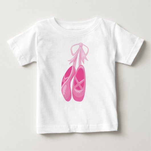 Ballettschuhe, Ballet Slippers, Balletttanz, Rosa Baby T-shirt (Vorderseite)