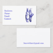 Ballettschuhe blau visitenkarte (Vorne/Hinten)