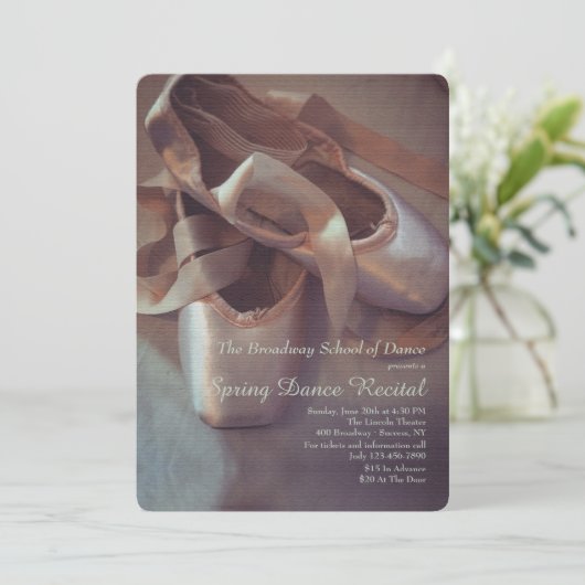 Ballettschuhe - Einladung (Stehend Vorderseite)