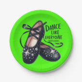 Ballettschuhe Lebhaft grün Pappteller (Vorderseite)