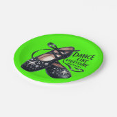 Ballettschuhe Lebhaft grün Pappteller (Schrägansicht)