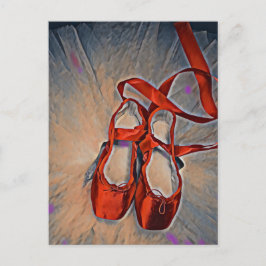 Ballettschuhe mit lila Pinselstrichen Postkarte