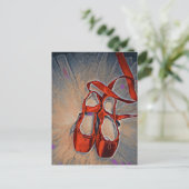 Ballettschuhe mit lila Pinselstrichen Postkarte (Stehend Vorderseite)