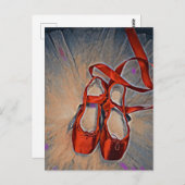 Ballettschuhe mit lila Pinselstrichen Postkarte (Vorne/Hinten)