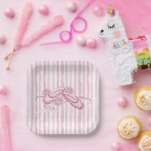 Ballettschuhe und Rosen Pink Pappteller (Party)