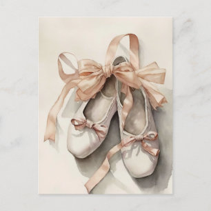 Ballettschuhe und Schleifen Postkarte
