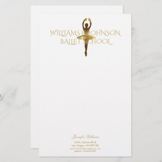 Ballettschule Ballerina Ballet Dancer Pirouette Briefpapier (Vorne/Hinten)