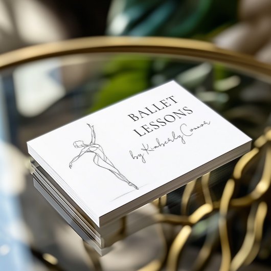 Ballettstunden Eine Zeile Stroke Ballerina Zeichne Visitenkarte