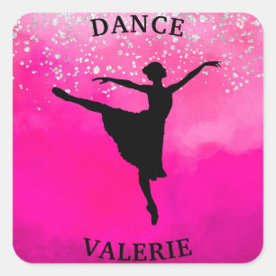 Balletttanz Rosa Ombre Glanz Quadratischer Aufkleber