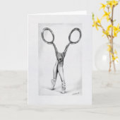 Balletttanz-Schere Ballerina Surreal zeichnend Karte (Gelbe Blume)