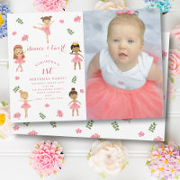 Balletttanz & Twirl Pink Ballerina Foto Geburtstag