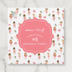 Balletttanz & Twirl Pink Ballerina Geburtstag Geschenkanhänger